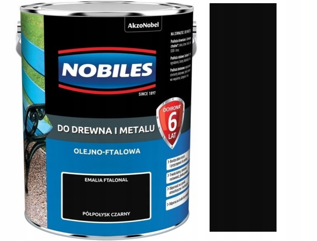 

Nobiles Ftalonal Do Drewna I Metalu 5L Czarny