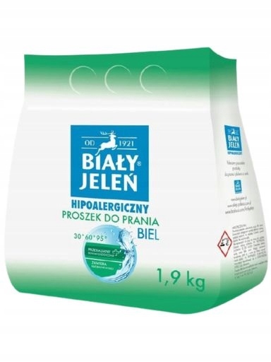 Levně 2x Biały Jeleń hypoalergenní prášek Biel 1,9 kg