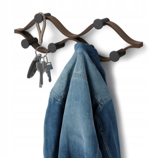 Nástěnný věšák do předsíně na oblečení dřevěný ořechový Montage 6