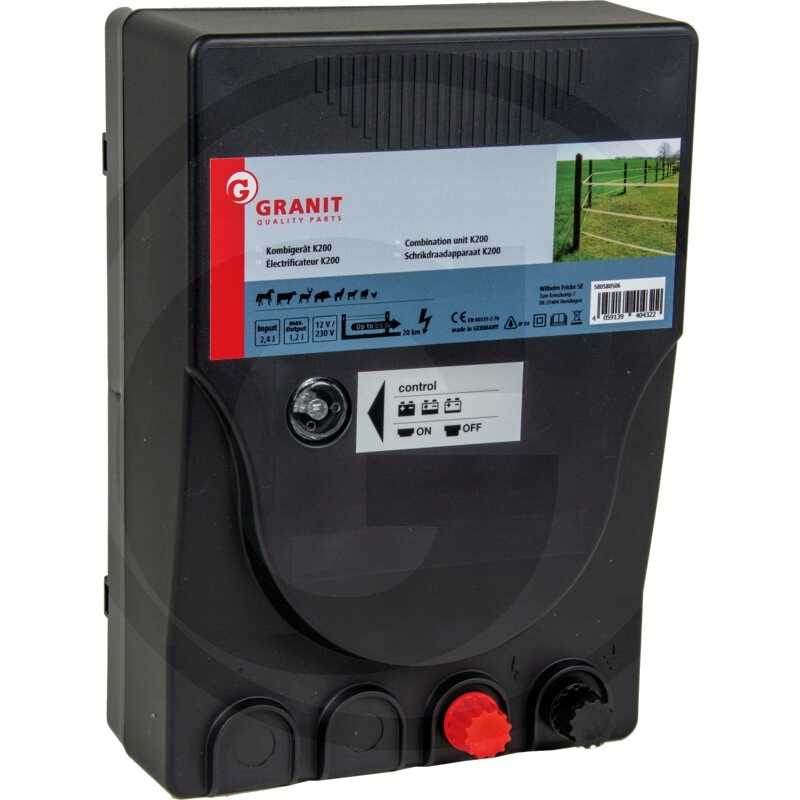 Zařízení typu kombi K200 12V/230V Elektrizátor Pastuch Pro Dobytek Koní
