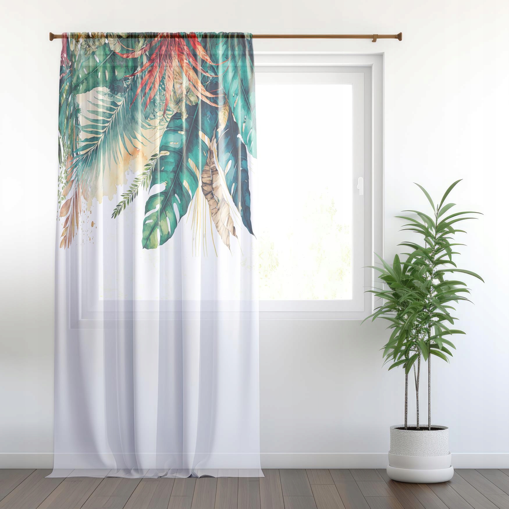 FIRANA GOTOWA 140x250 WOAL BARWIONA WZÓR NA ŻABKI 200 Rodzaj Firana pojedyncza