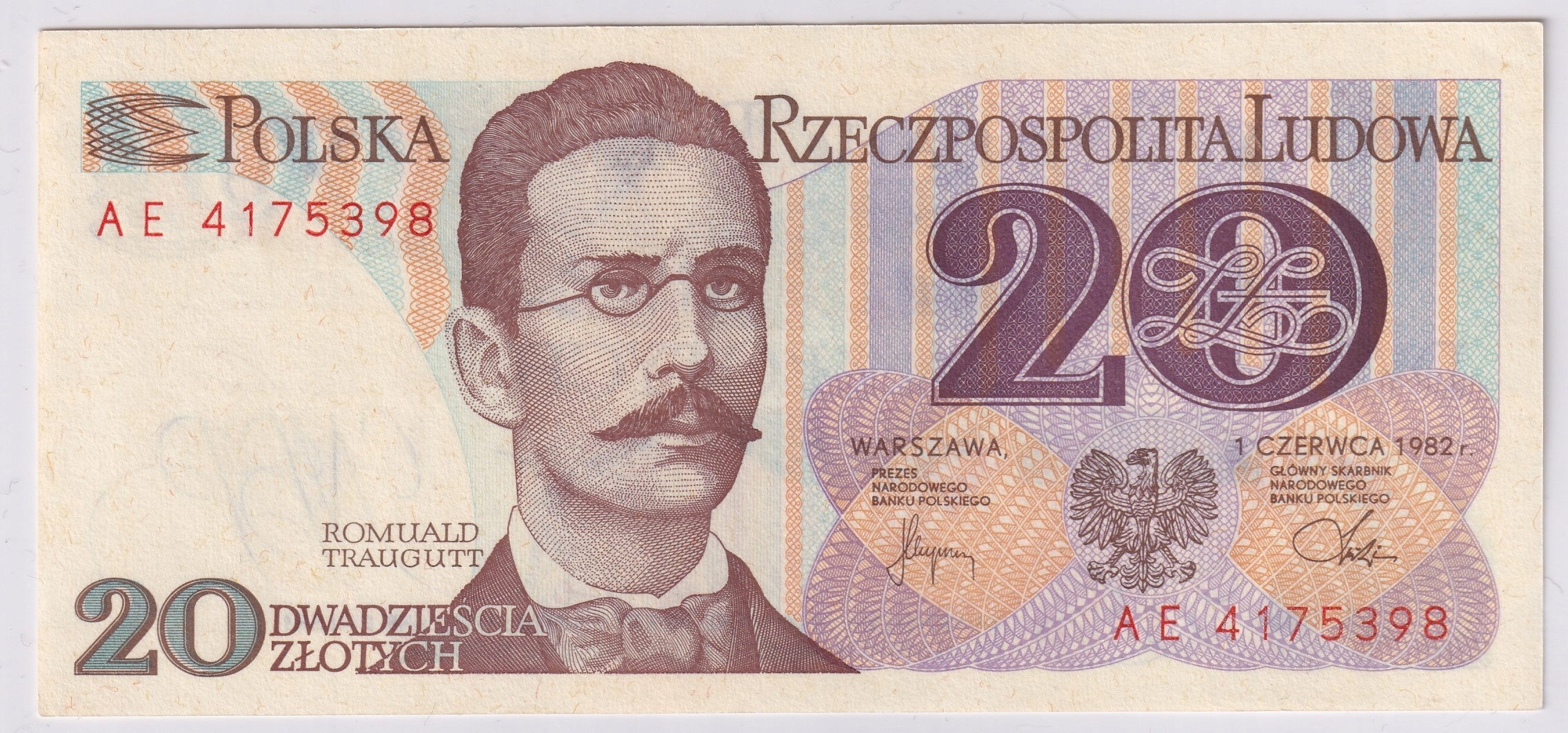 20 Złotych Polska 1982 -UNC Seria AE