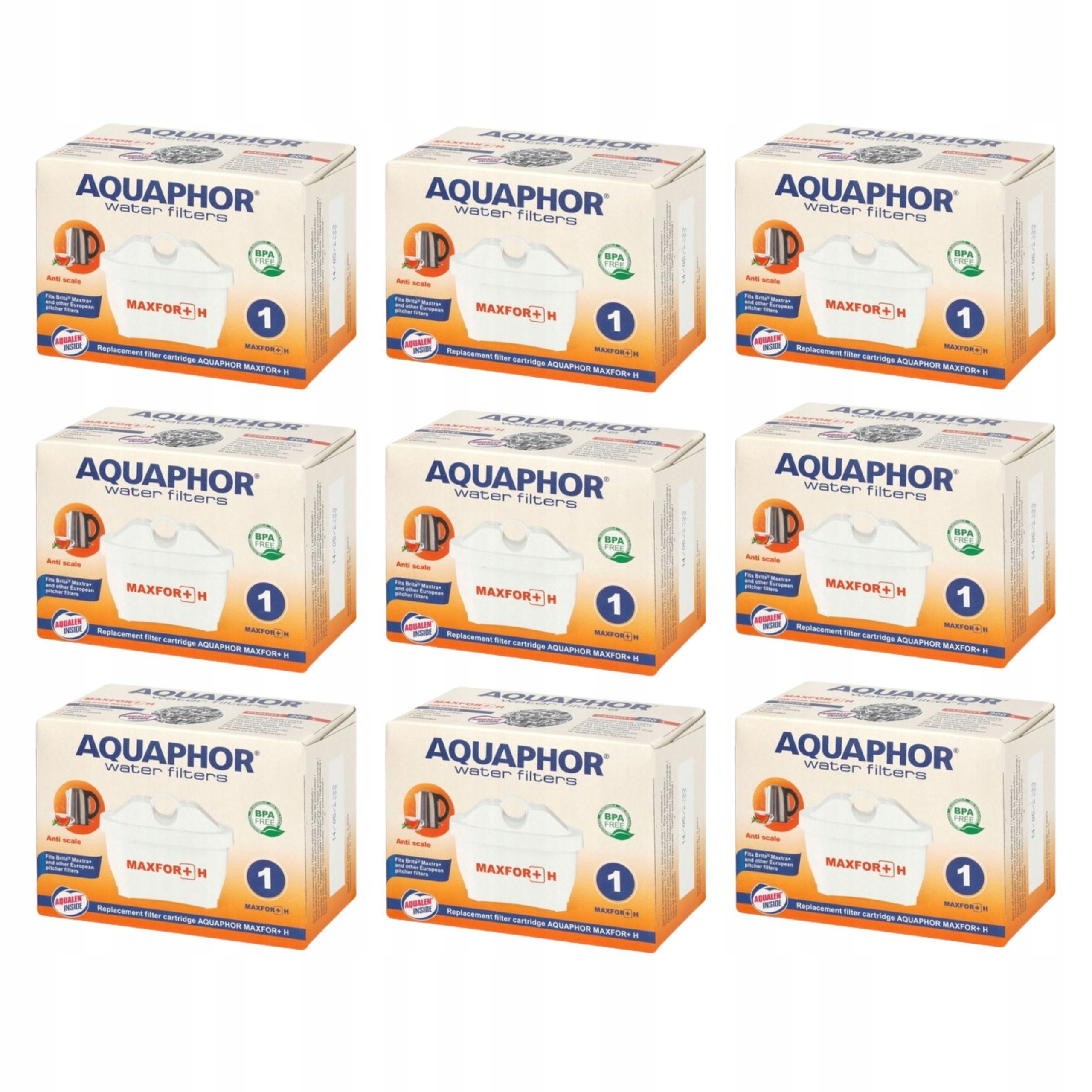 Filtr do dzbanka Aquaphor Maxfor+ H (do twardej wody), 9 szt.