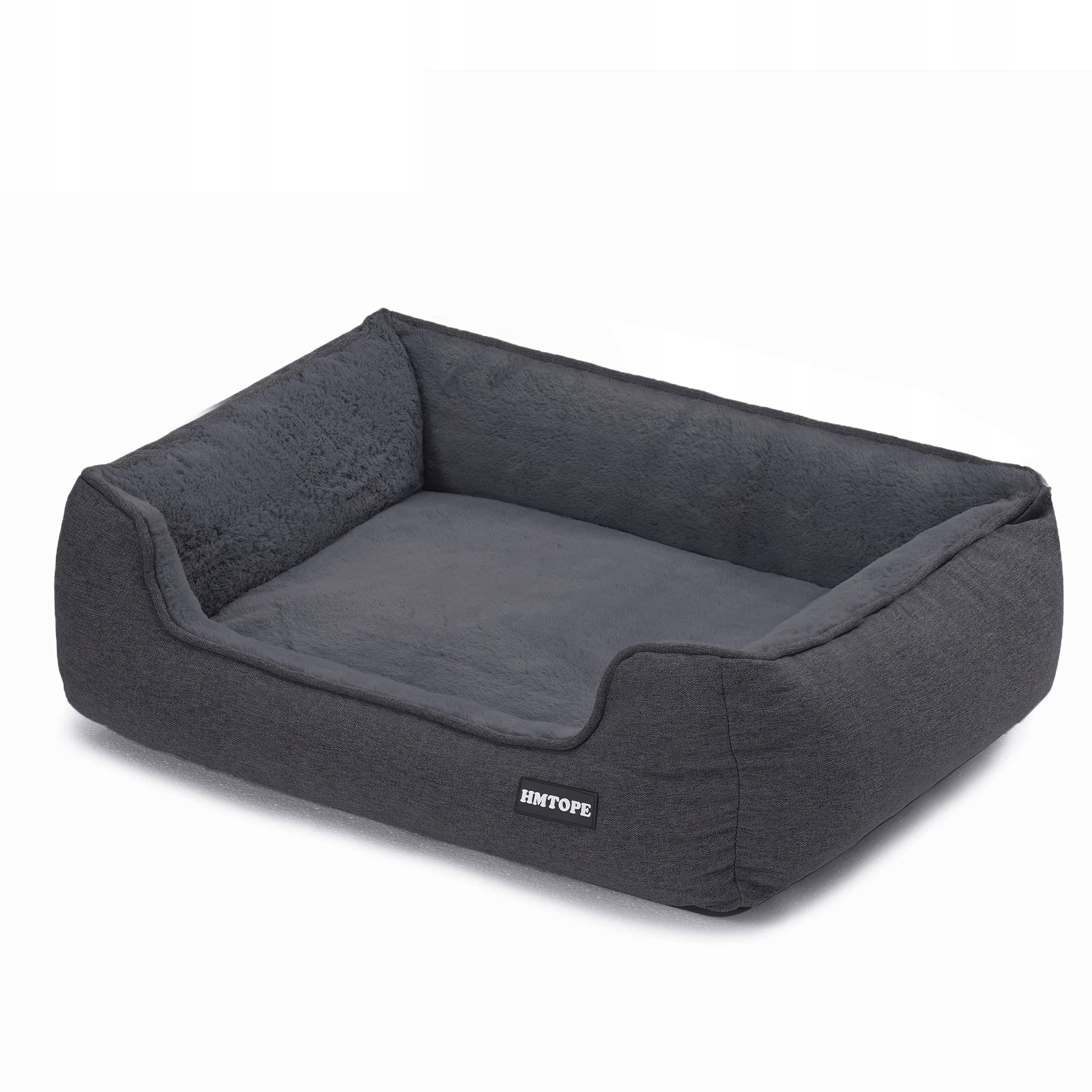 Hmtope Šedé Pelíšek Postel Kotec pro psa 90x75 cm tmavě šedá