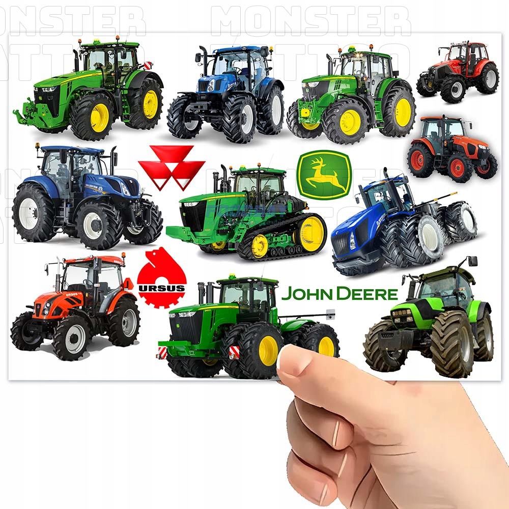 TATUAŻE ZMYWALNE TYMCZASOWE DLA DZIECI DZIECIĘCE TRAKTORY WZORY ORYGINALNE Typ naklejka