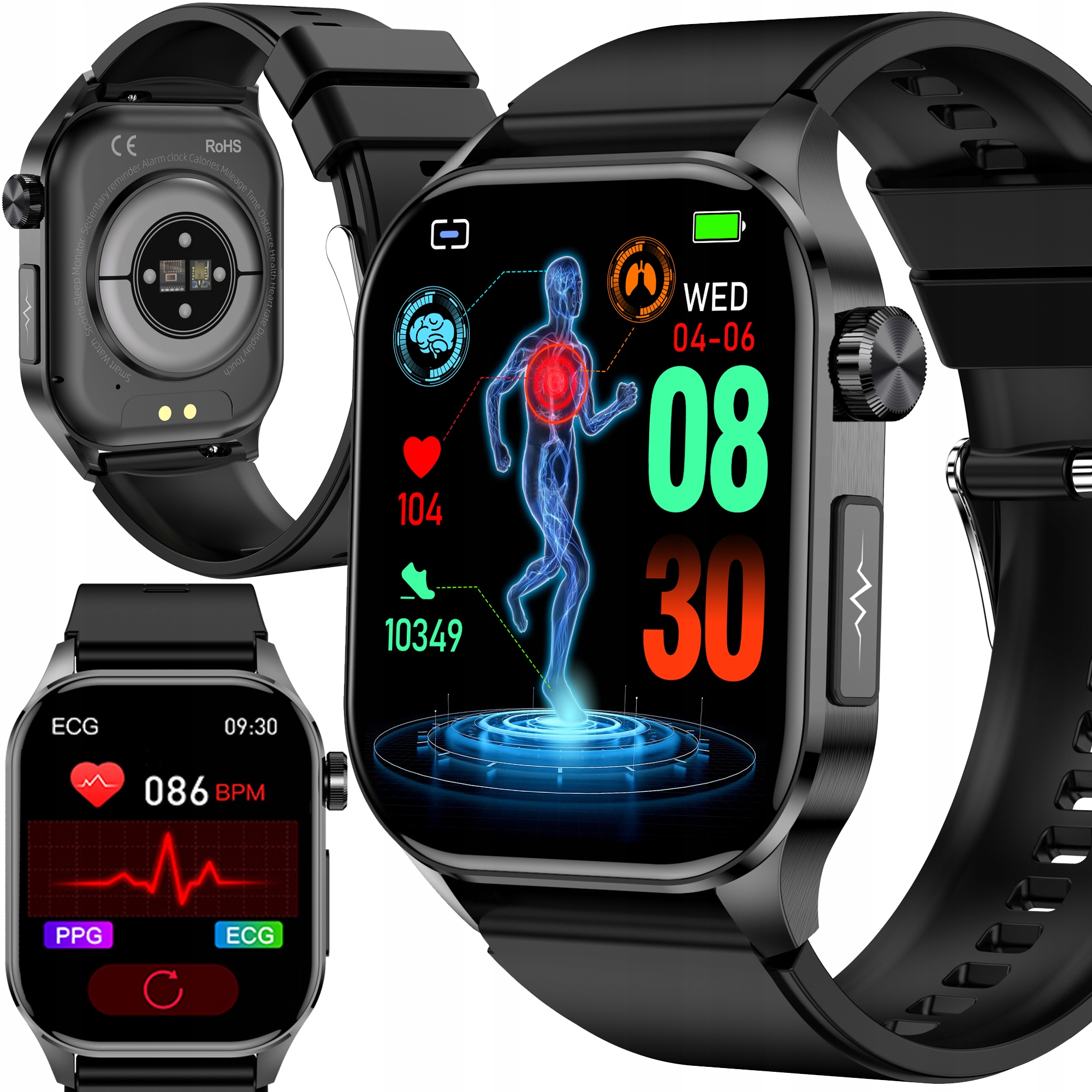 Smartwatch JG Smart JS580 POLSKIE MENU KARDIOWATCH czarny Smartwatch JG Smart JS580 POLSKIE MENU KARDIOWATCH czarny