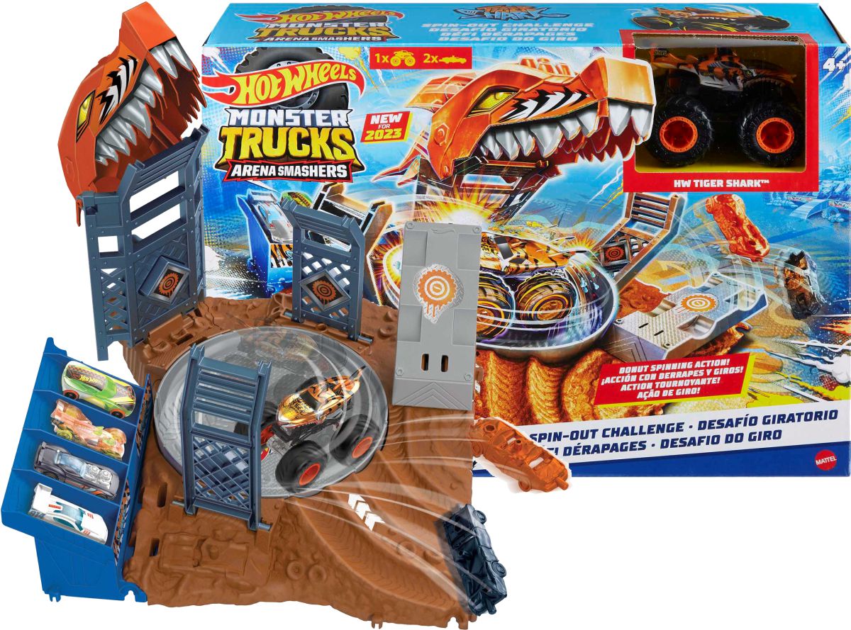 Arena Smashers - Hot Wheels - Monster Trucks - Desafio do Giro - Demo Derby  - MATTEL