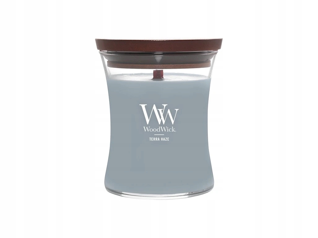WoodWick vonná svíčka s dřevěným knotem Střední Terra Haze 275g
