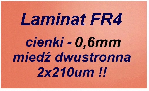 [STcs] Laminat 0,6mm, Ekstremalnie Gruba Miedź 2x210um, 10x20cm