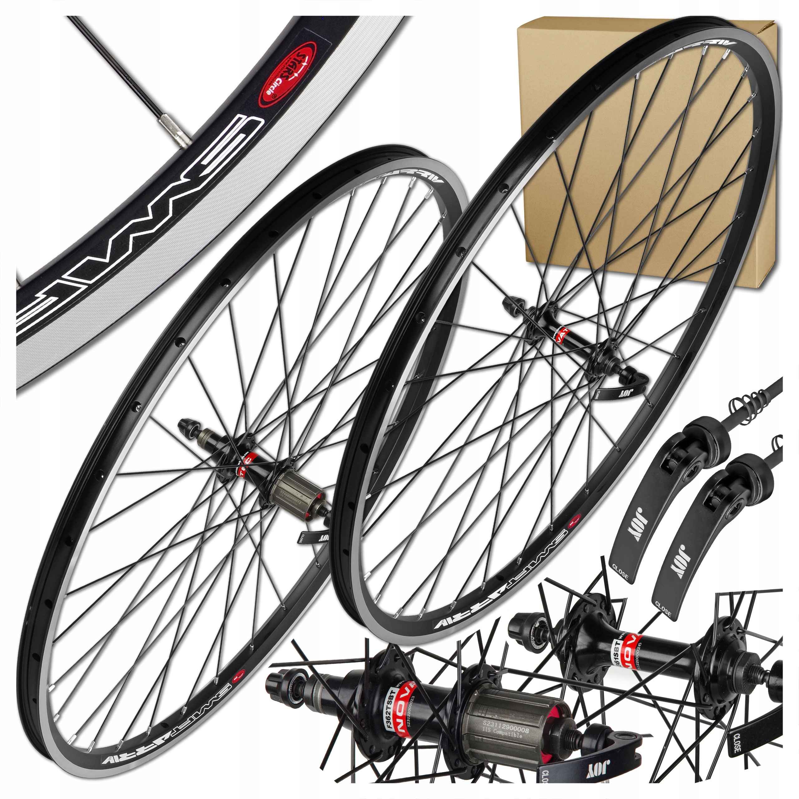 Kola Na Kolo Přední Zadní Stars 26" 559x19 Novatec Černá Kazeta V-brake