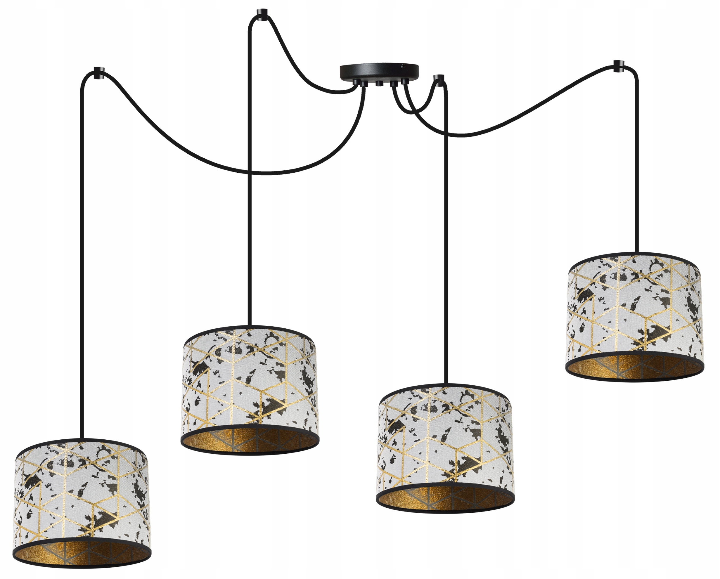 Závěsné Stropní Svítidlo Glamour Lustr Do Obývacího Pokoje Stínítko Pavouk Zlato Loft