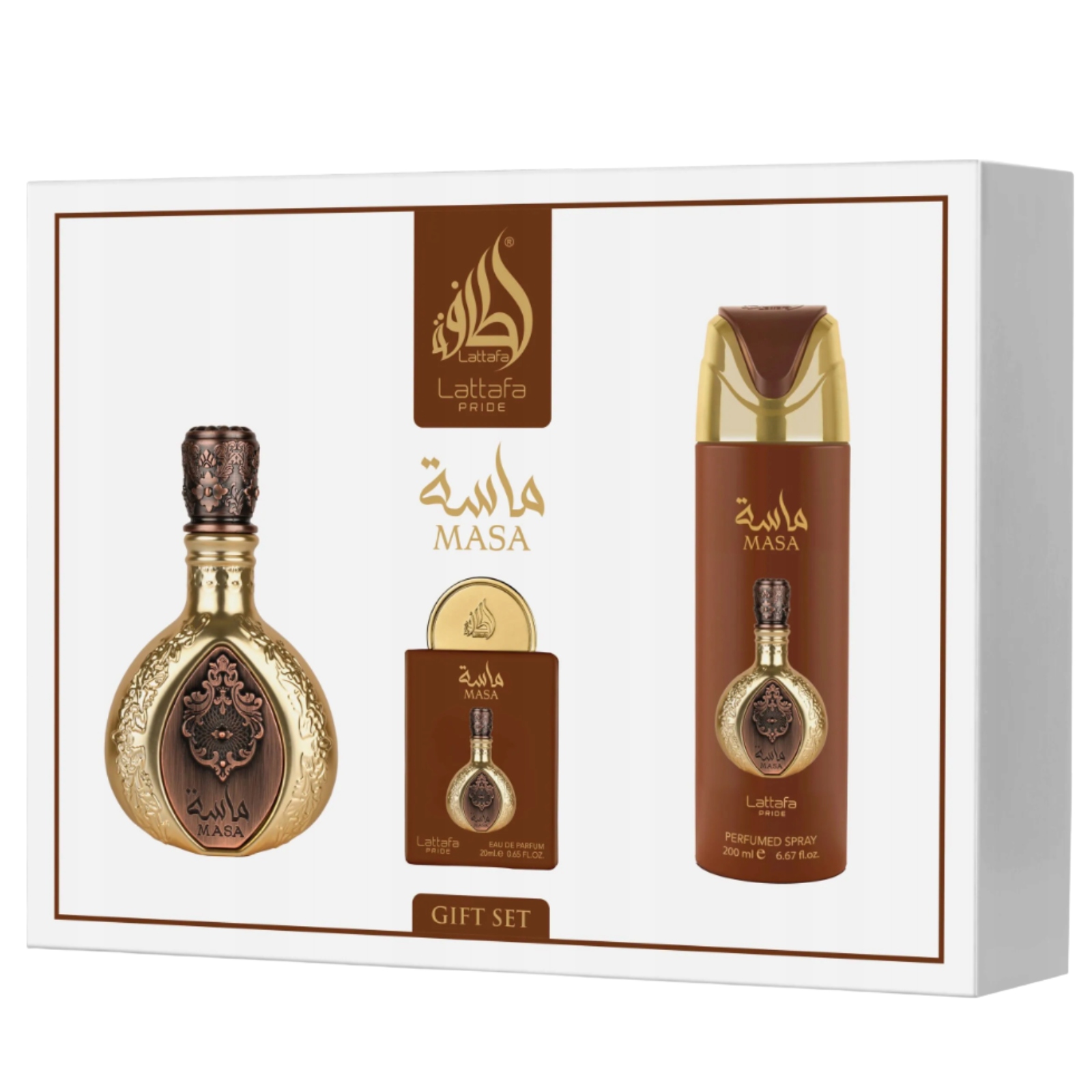 Lattafa Pride Masa sada Edp 100 ml Edp 20 ml deodorant 200 Ml Unisex