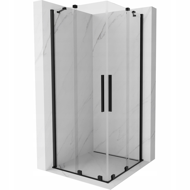 Mexen Velar Duo rozsouvací sprchový kout 80 x 80 cm, Průhledné, Černá 871