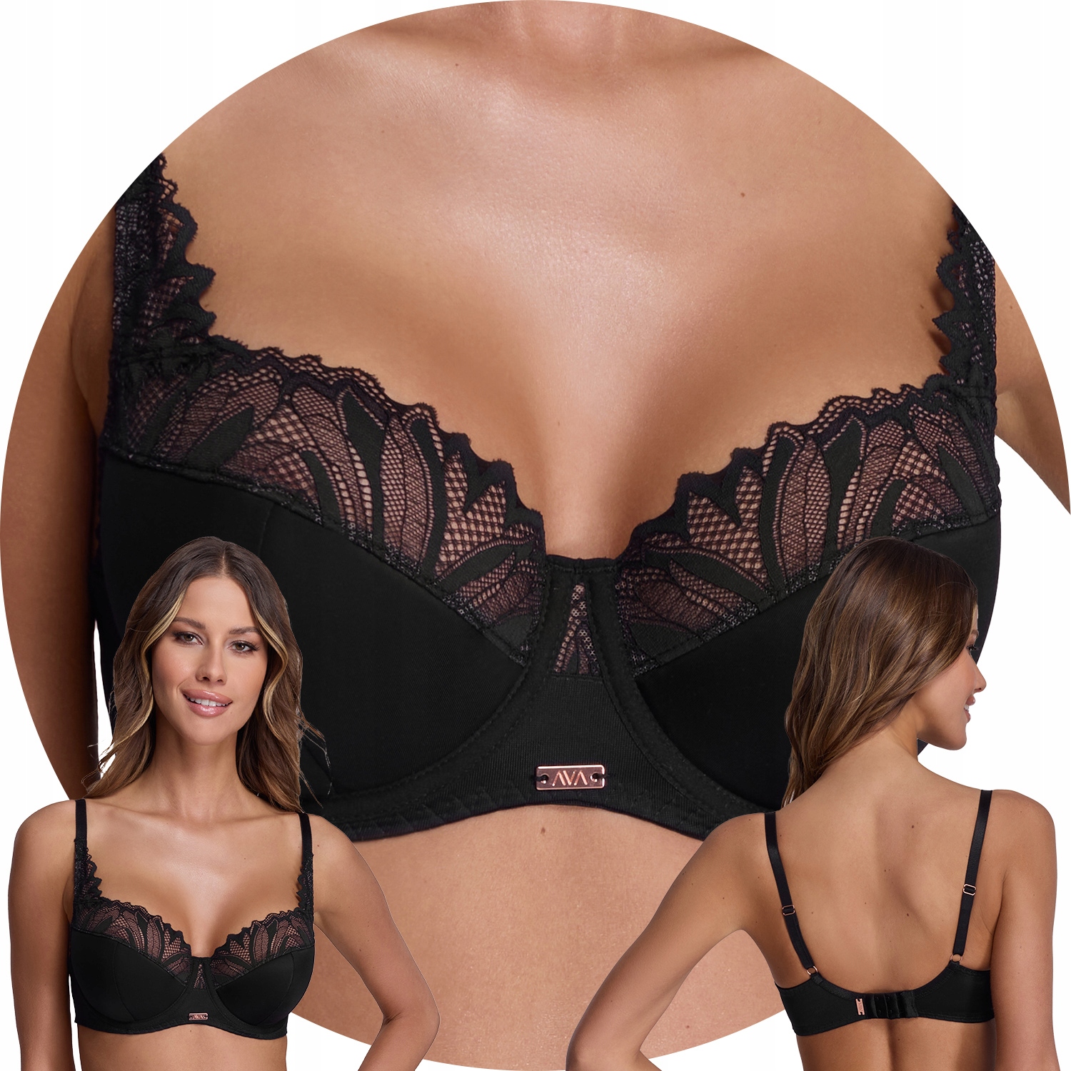 Ava 2105 Yasemin Polovyztužená podprsenka Semi Soft černá 85E