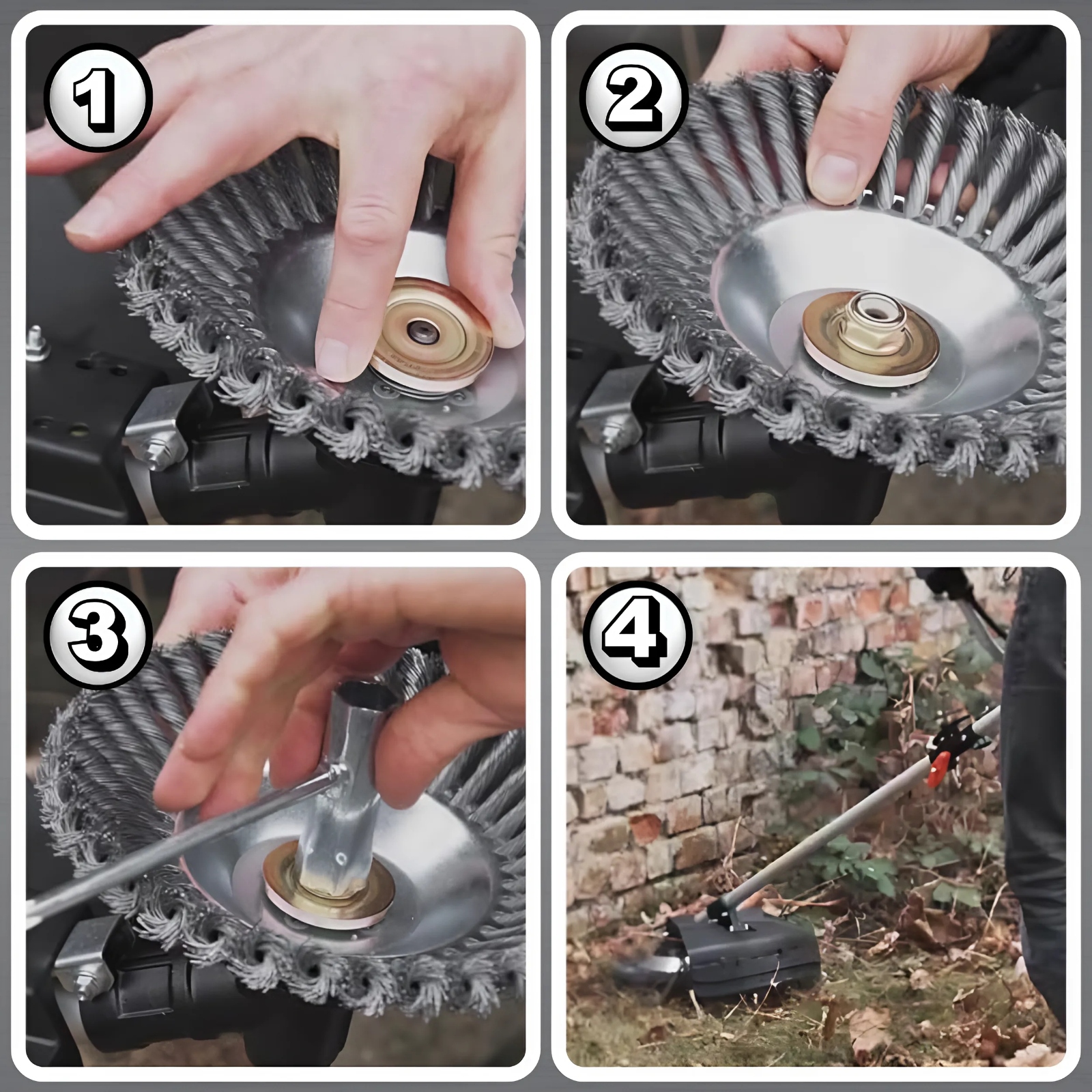 SZCZOTKA DRUCIANA DO KOSY SPALINOWEJ GŁOWICA 200mm TARCZA SKRĘCONA PLECIONA Marka inna