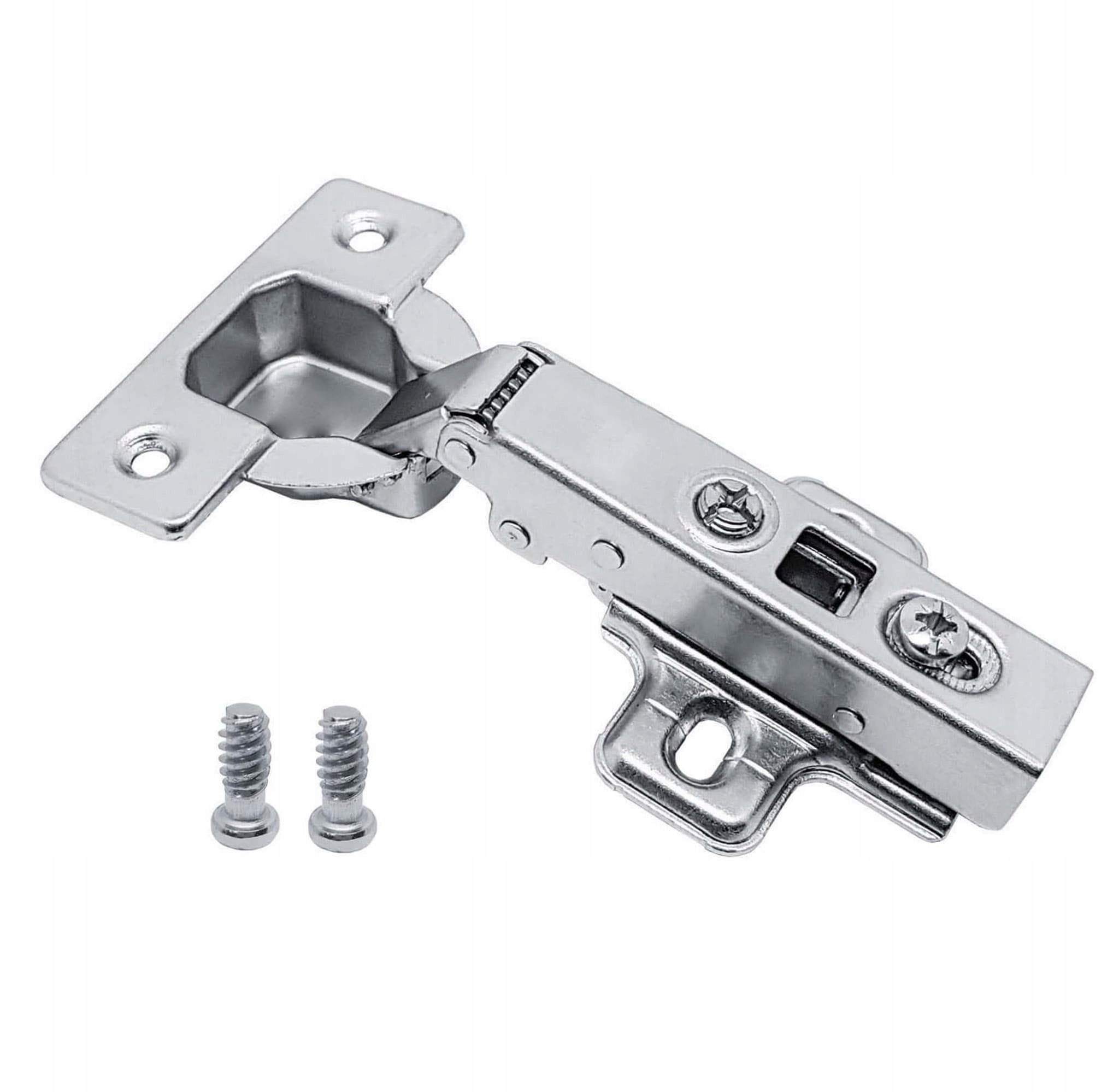 ZAWIAS MEBLOWY PROSTY NAKŁADANY CICHY DOMYK DOCIĄG + EUROWKRĘTY