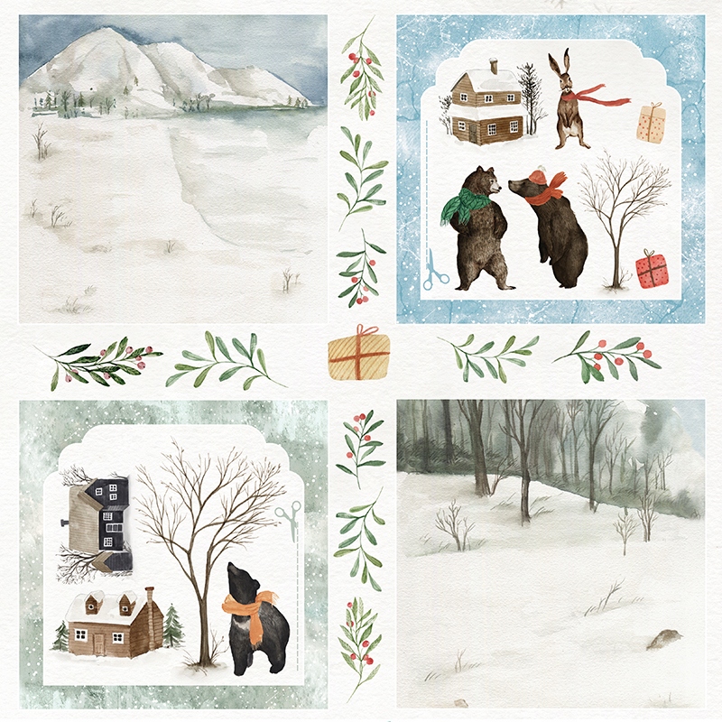 Papier jednostronny 30x30 Winter Holiday 08 zima