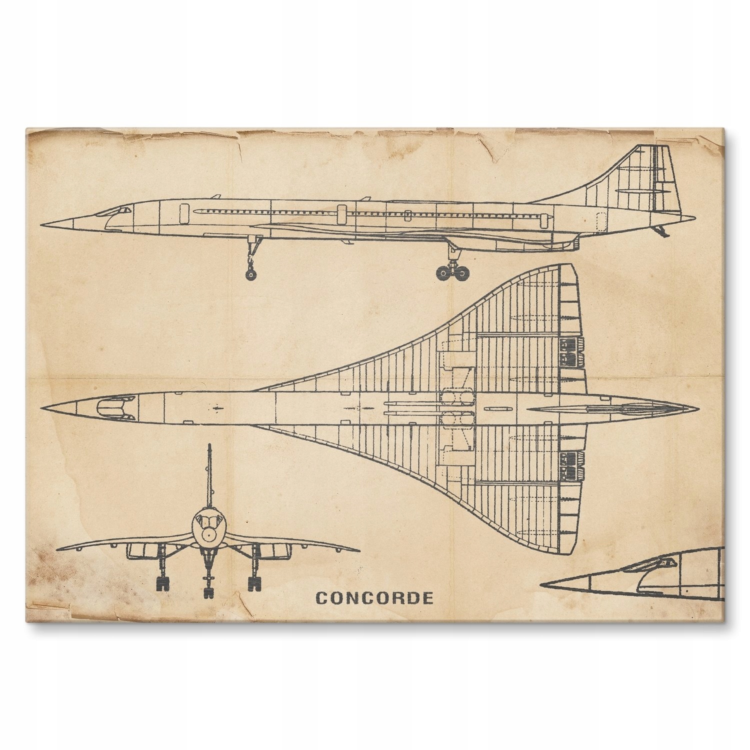 Kovový plakát Letadlo Concorde Vintage Dárek 30 x 42 cm