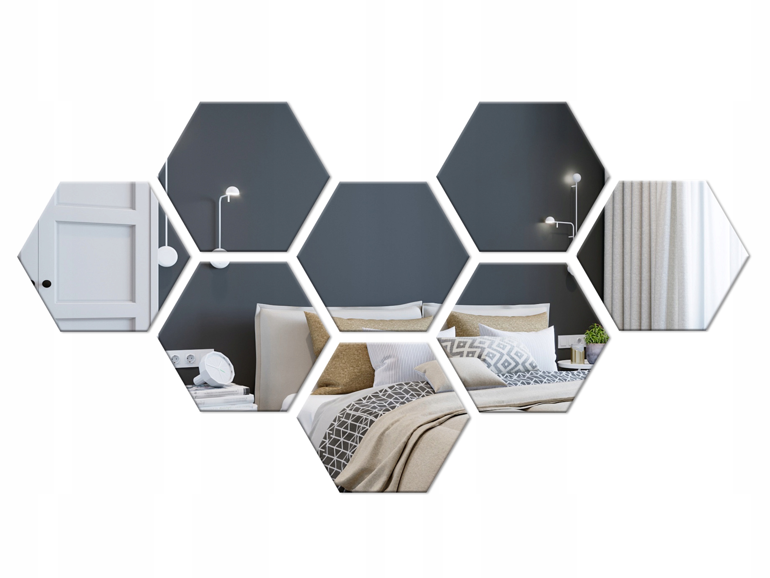 

Lustro Heksagony Samoprzylepne Dekoracyjne Hexagon