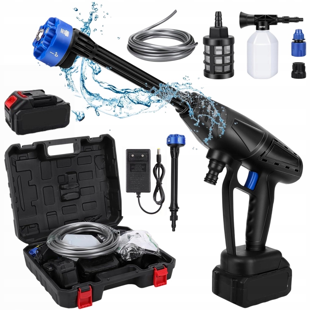 Akumulátorová Tlaková Myčka 300W 70BAR 2AKU 1200mAh 6V1 Tryska