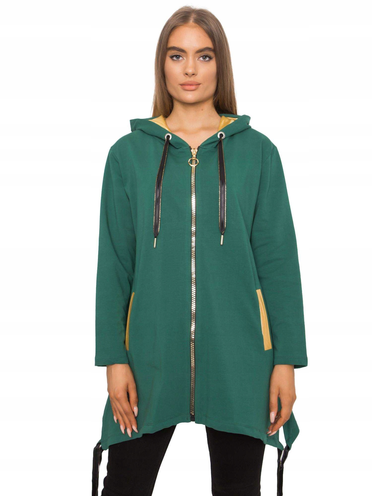 

Modna Bluza damska z kapturem rozpinana - S/m