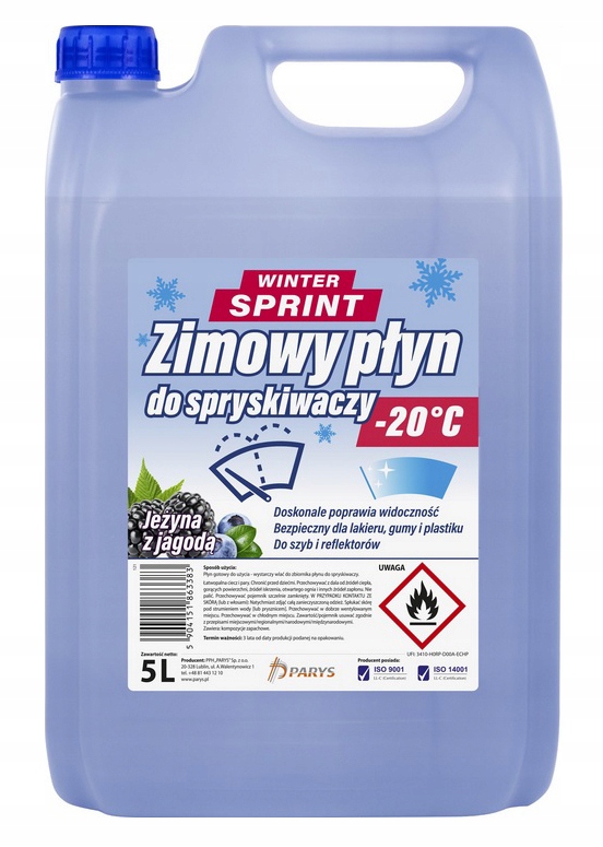 ZIMOWY PŁYN DO SPRYSKIWACZY 5L -20C JEŻYNA JAGODA Producent Parys