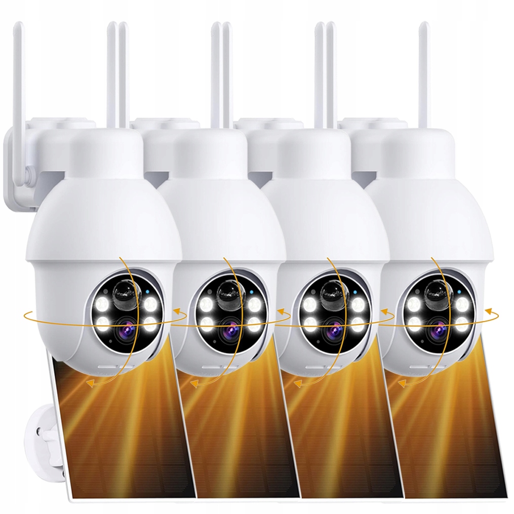 5MPx Venkovní Solární Smart Kamera Otočná Ip Wifi Full Hd 4X Zoom 4ks