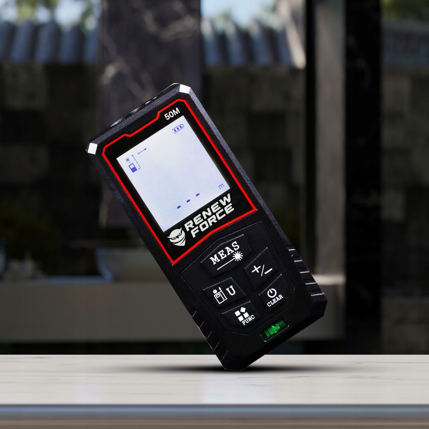 Dalmierz Laserowy MIERNIK ODLEGŁOŚCI Cyfrowy 50M Poziomica ORYGINALNY Stan opakowania oryginalne