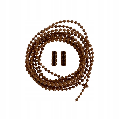 Kulkowy łańcuszek do rolet + łącznik 3mm 2m brąz dąb Besta