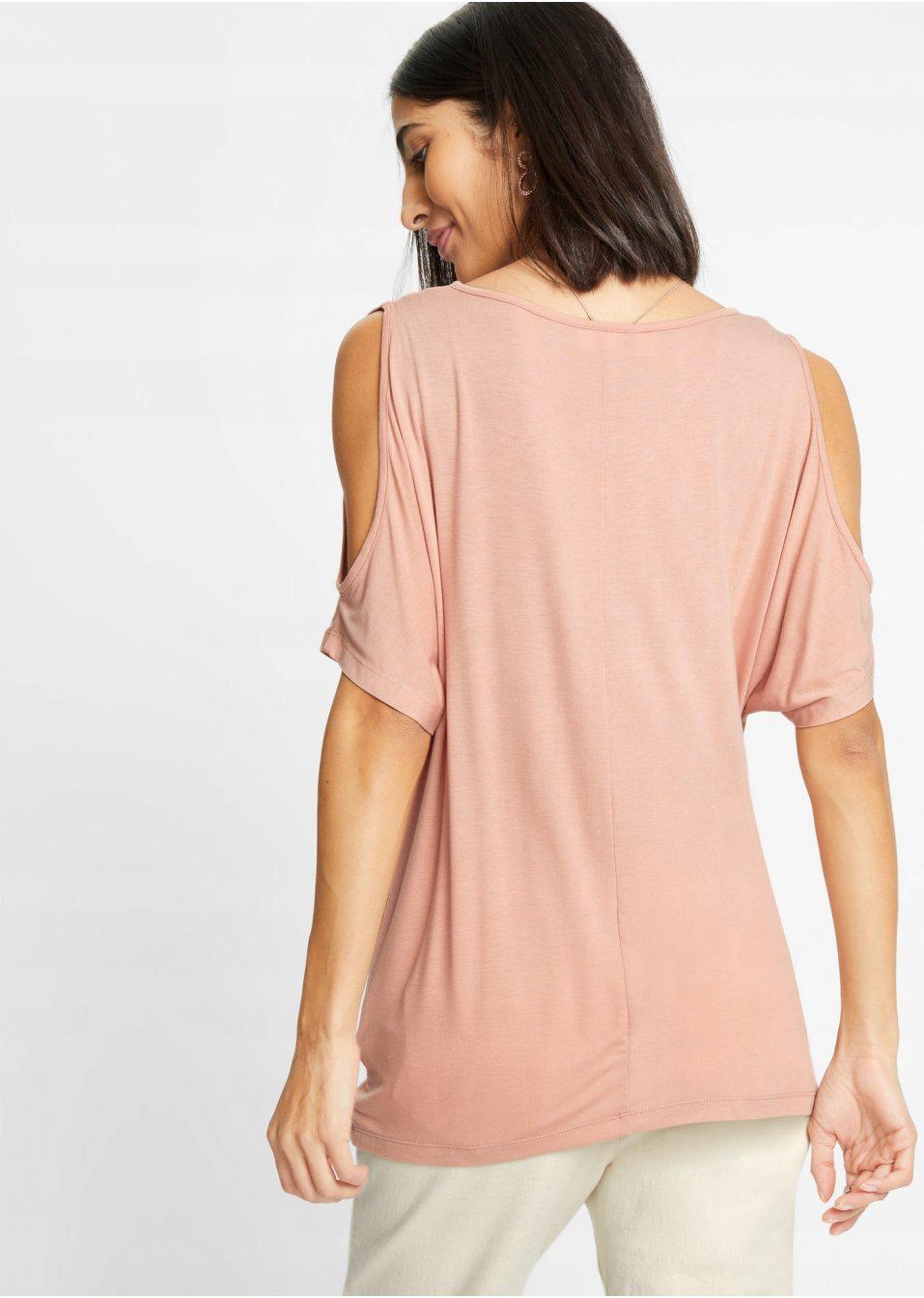 KOSZULKA Z KRÓTKIM RĘKAWKIEM BONPRIX 36/38 Wzór dominujący bez wzoru