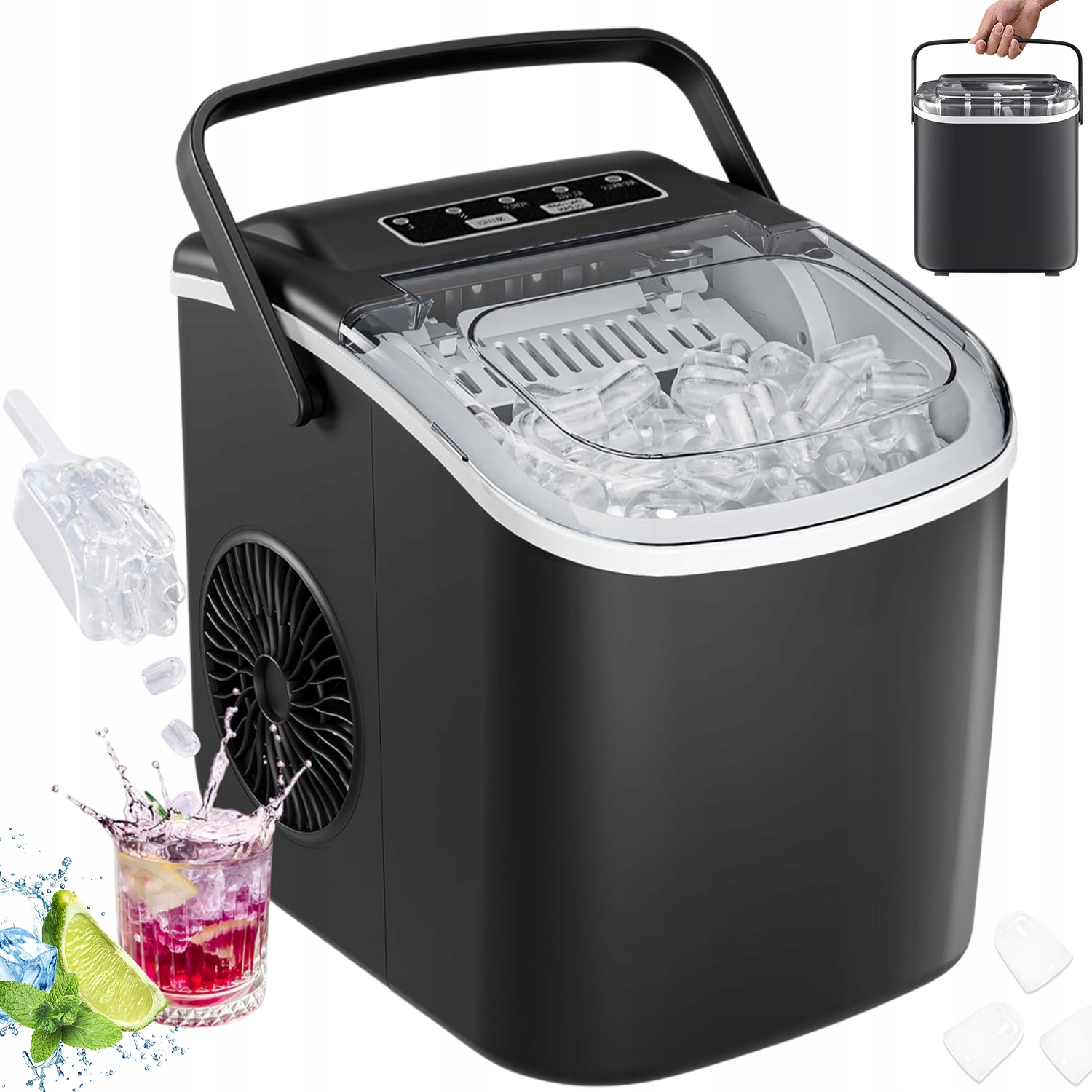 Výrobník Ledu Expresní Led Domácí Tichý Přenosný Stroj 1.3 L 12 Kg