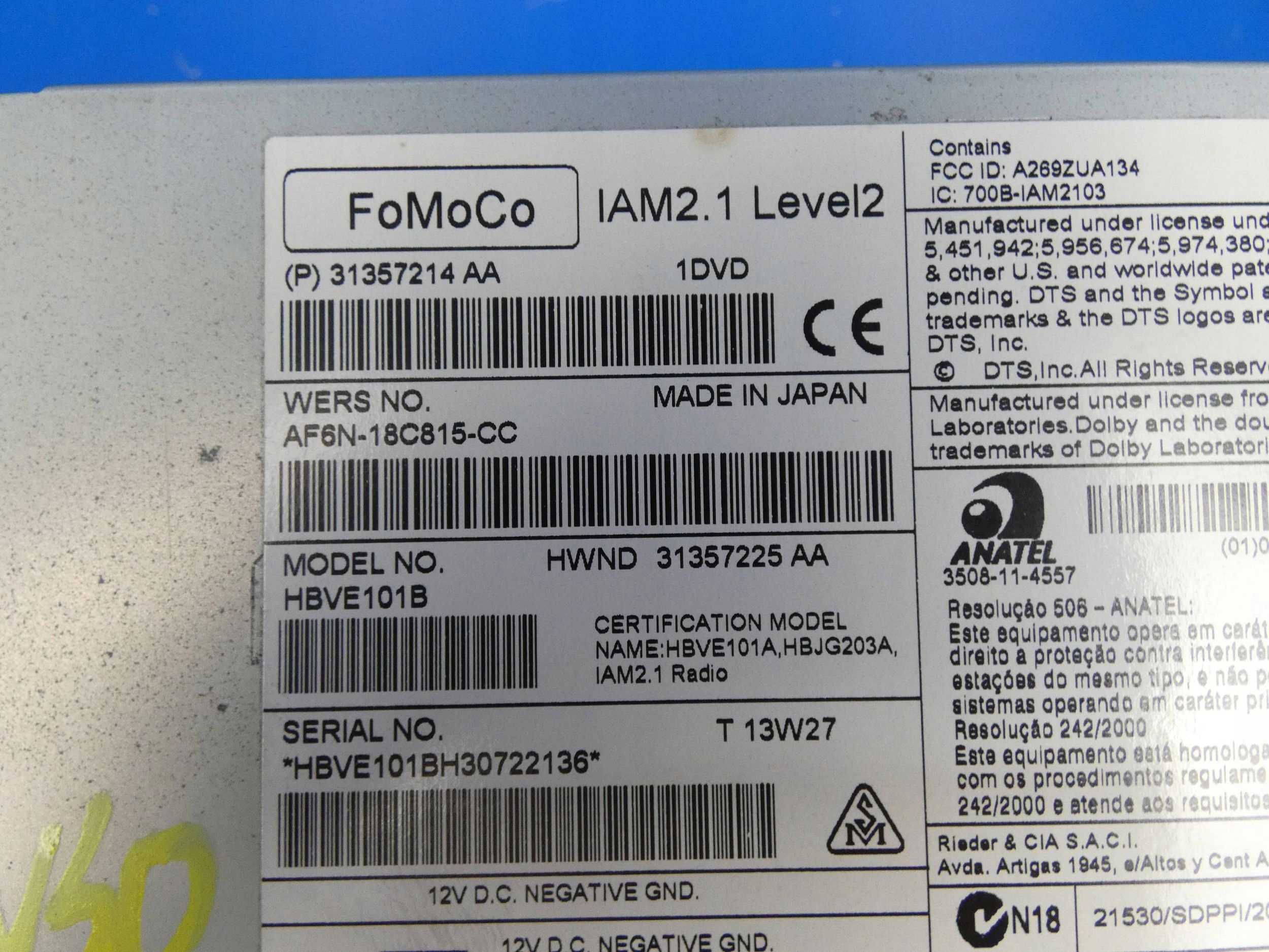 VOLVO V40 II RADIO industrial navigation player