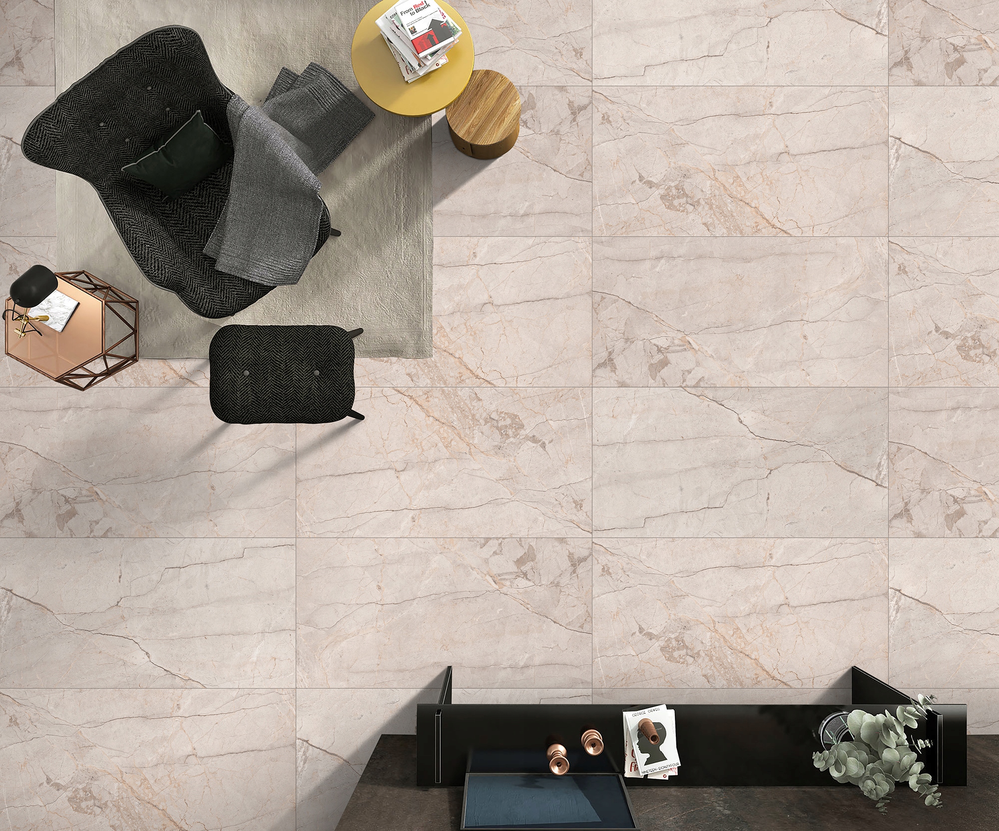 PŁYTKI PODŁOGOWE KUCHENNE ŚCIENNE KAMIEŃ GRES MORELLA CREMA 60X120 MAT Grubość 7 mm