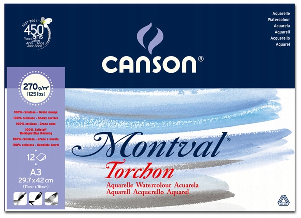 Blok do akwareli 29,7x42 270g 12k Canson Montval Rodzaj do akwareli