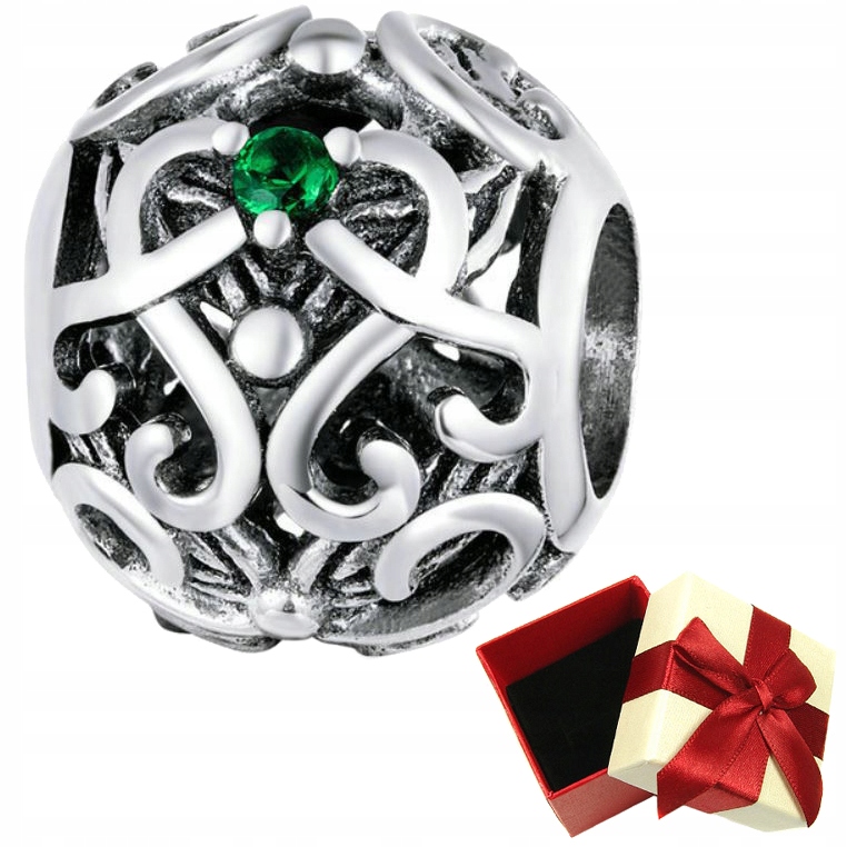 

Charms Cyrkonia srebro 925 zawieszka koralik