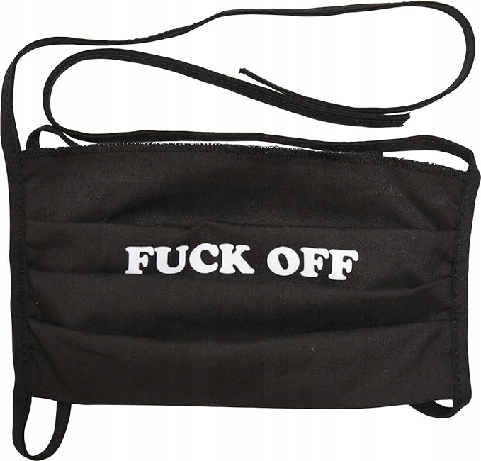 M9077 BAWEŁNIANA MASECZKA OCHRONNA NA TWARZ Z NAPISEM FUCK OFF