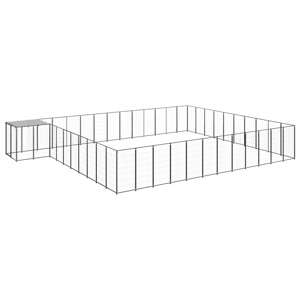 Levně Psí kotec černý 37,51 m² ocel