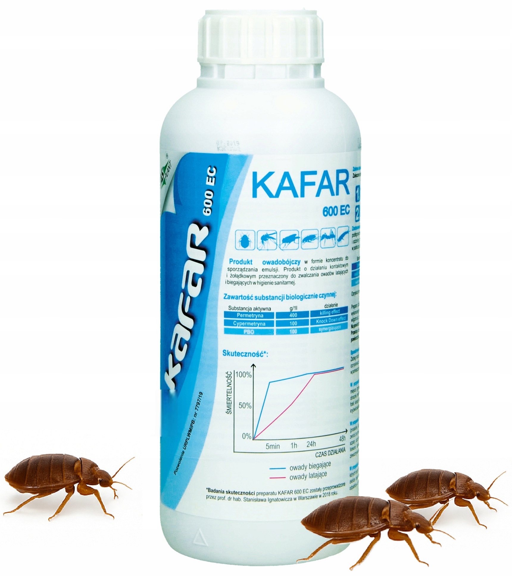 Kafar 600EC 1L Asplant najsilniejszy środek na pluskwy, karaluchy, komary