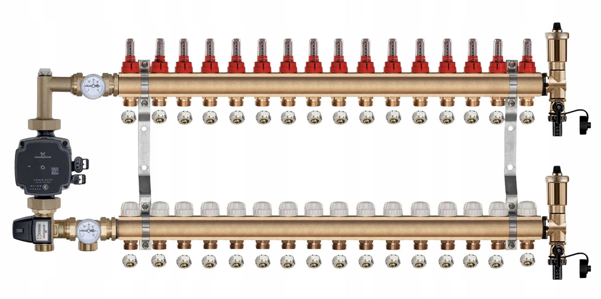 Mosazný Rozdělovač Podlahy 16 Čerpací Skupina Grundfos Pexové Spojky