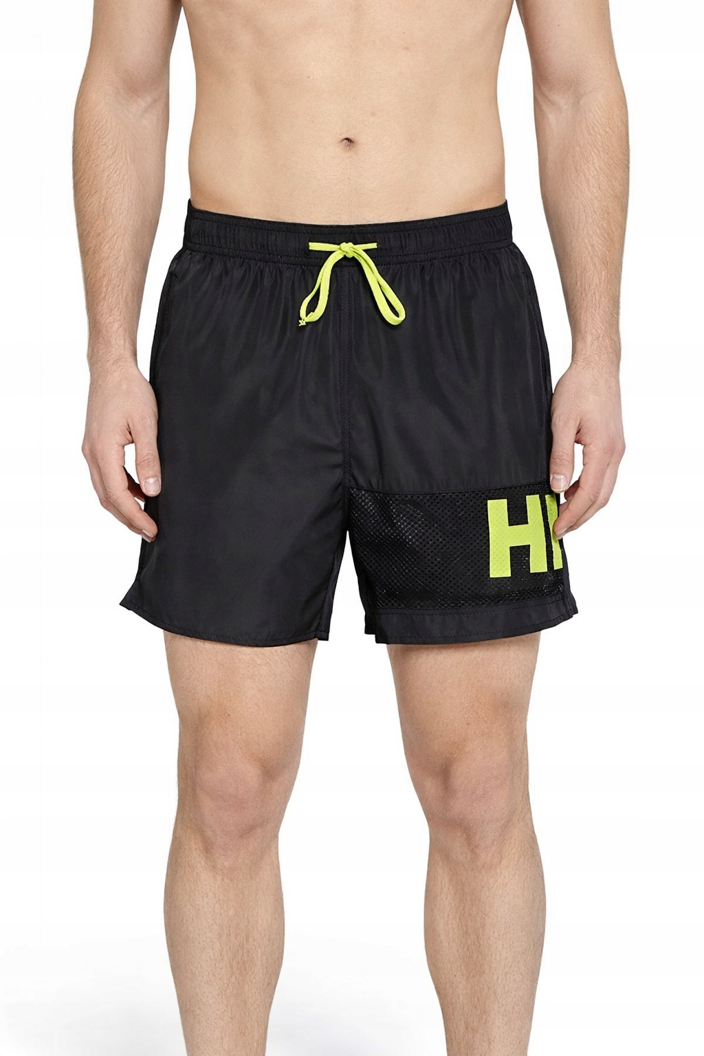 Hugo Černé Plavky Boxerky S Neonovým Šněrováním M I3A