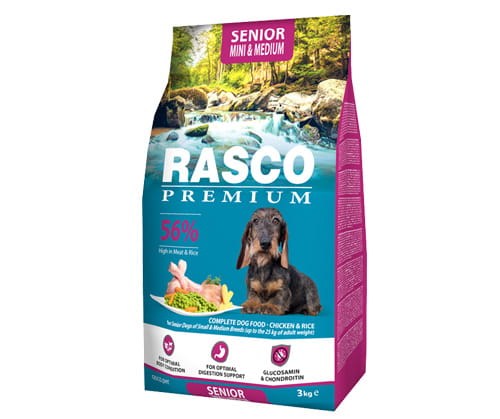 Levně Rasco Premium Senior Mini Medium Kuře 3kg