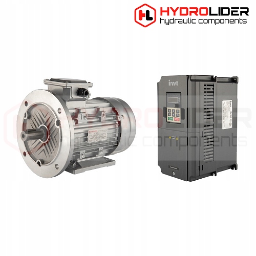 SILNIK ELEKTRYCZNY 3kW 400V I REGULATOR OBROTÓW FALOWNIK WEKTOROWY Marka Hydrolider