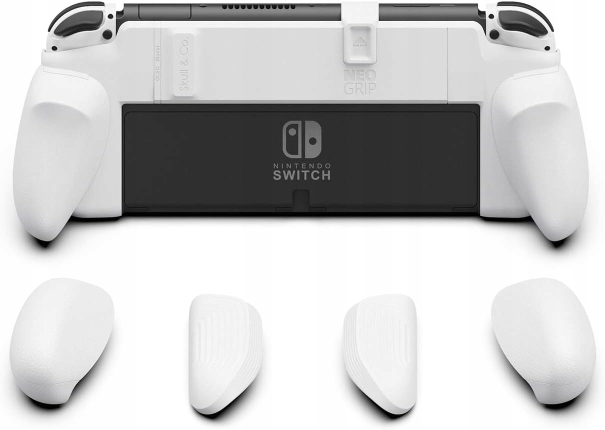 Skull & co neo twarde etui + wymienne gripy 4szt do Nintendo Switch 2 białe