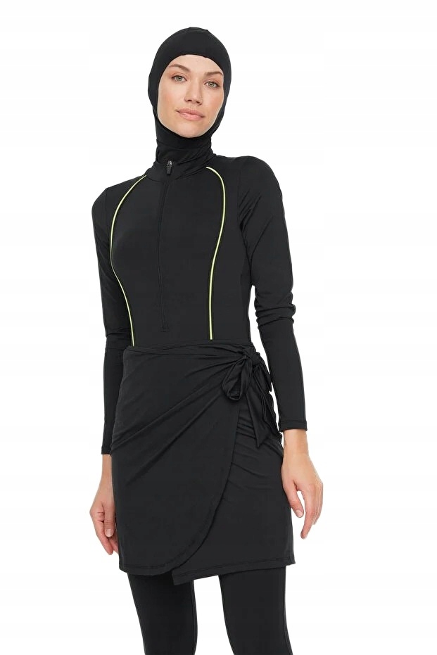 Trendyol Černé Sportovní Jednodílné Plavky S Vázáním 38 5EA