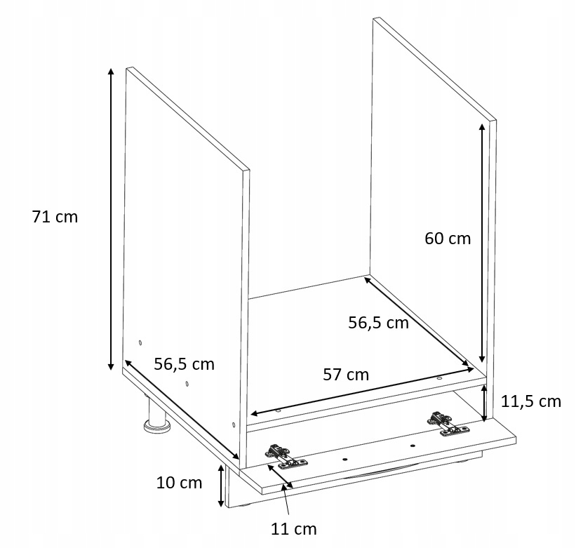 Szafka Kuchenna AVA POD PIEKARNIK 60 cm BEZ BLATU Kod producenta SK-AVA-D-60/81-PI-FSC-SG_AT/BI