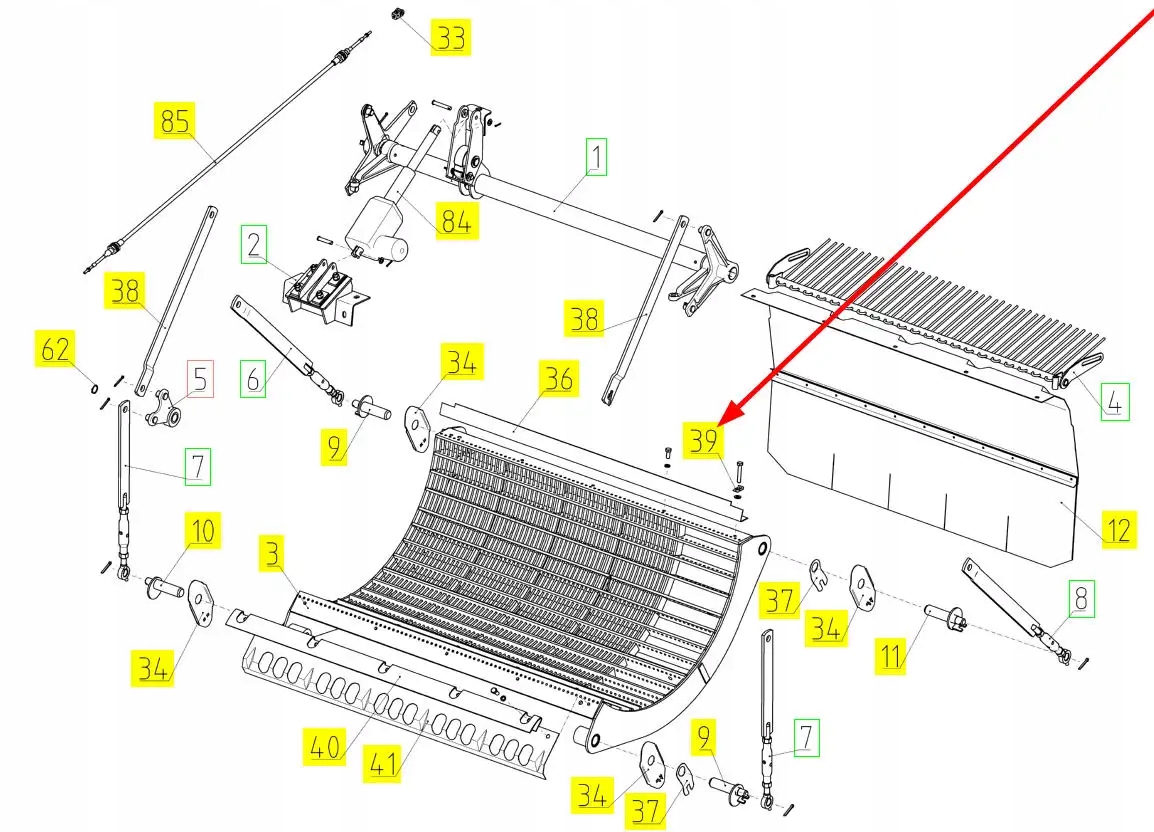 100207002 Osłona klepiska Producent części Rostselmash