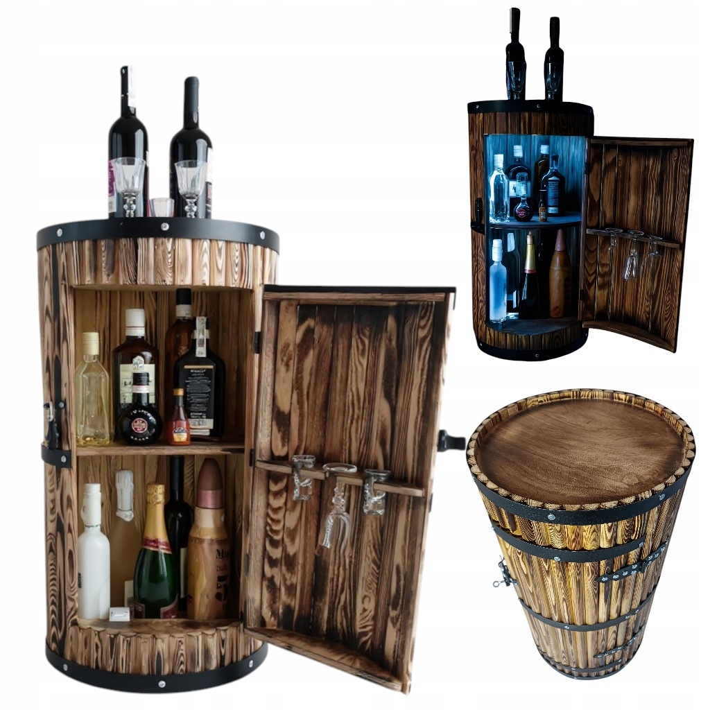 Bar na alkohol sud ze dřeva Led retro dárek pro muže