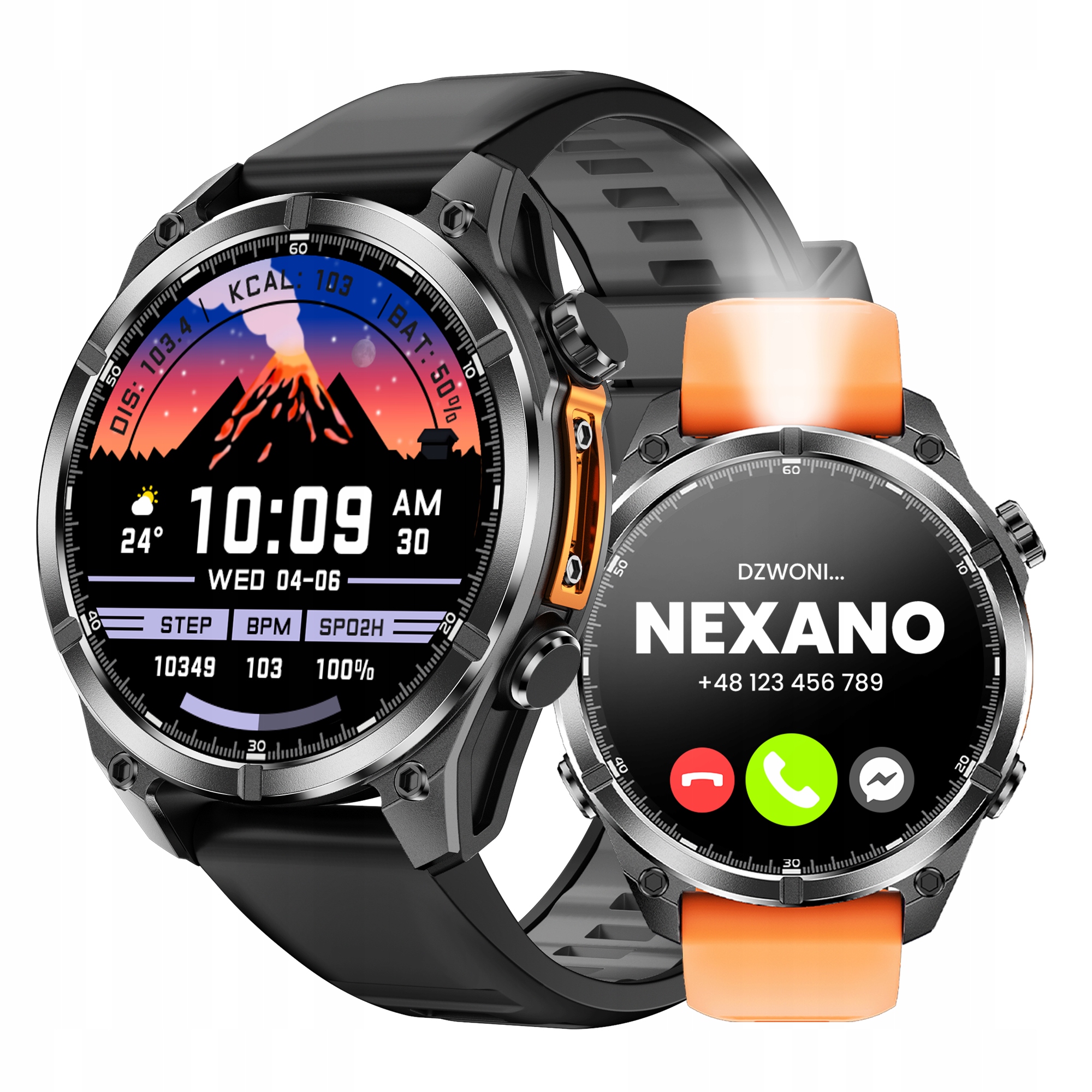 Chytré Hodinky Pánské Hodinky Voděodolné Volání Sport Amoled Smart Watch Menu