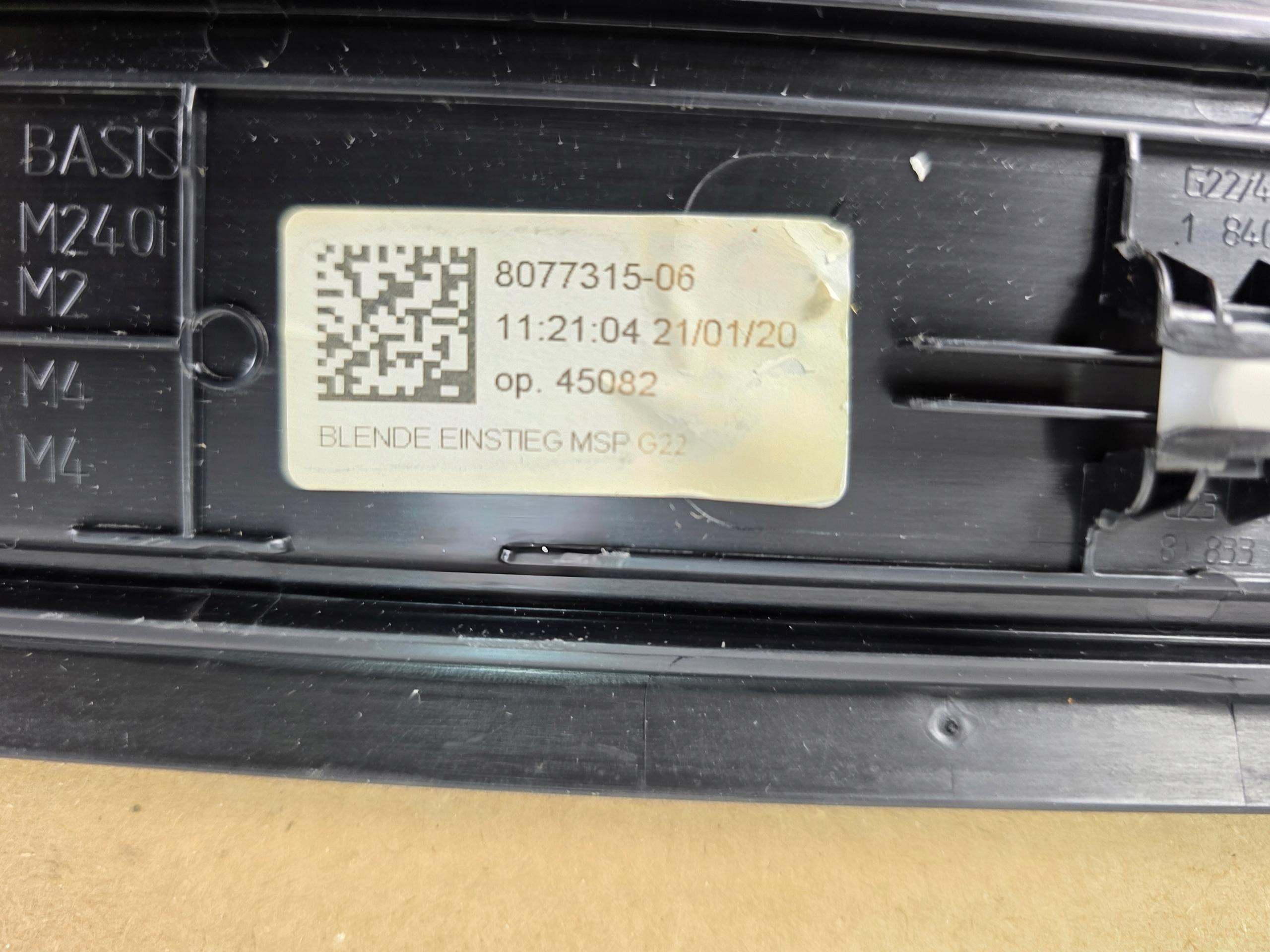 moulding threshold front BMW 2 G42 4 G22 m-packet 8077315