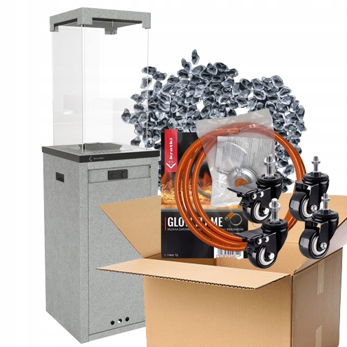 Patio Light Šedé Kratki Kameny Vlákna Žáro